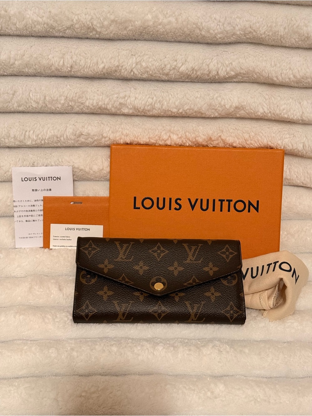 Authentic Louis Vuitton Monogram Sarah Long Wallet - Rose BallerinePink Complete